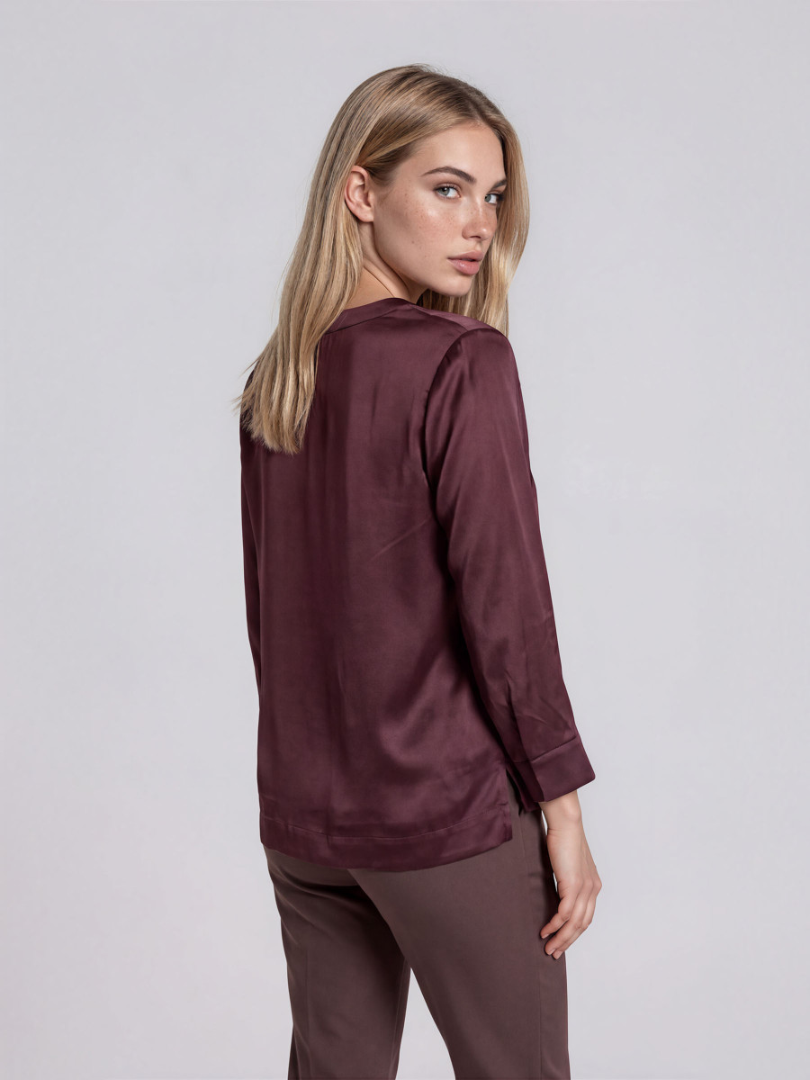 Satin long-sleeve blouse