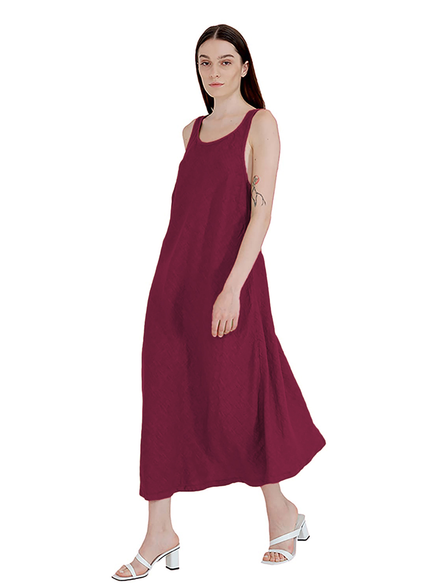 Midi A-Line Linen Dress