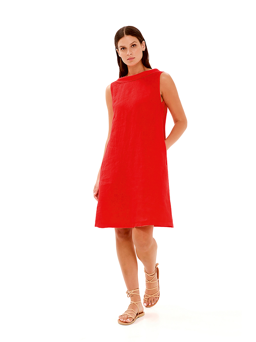 Midi Linen Cami Dress with Back Tie