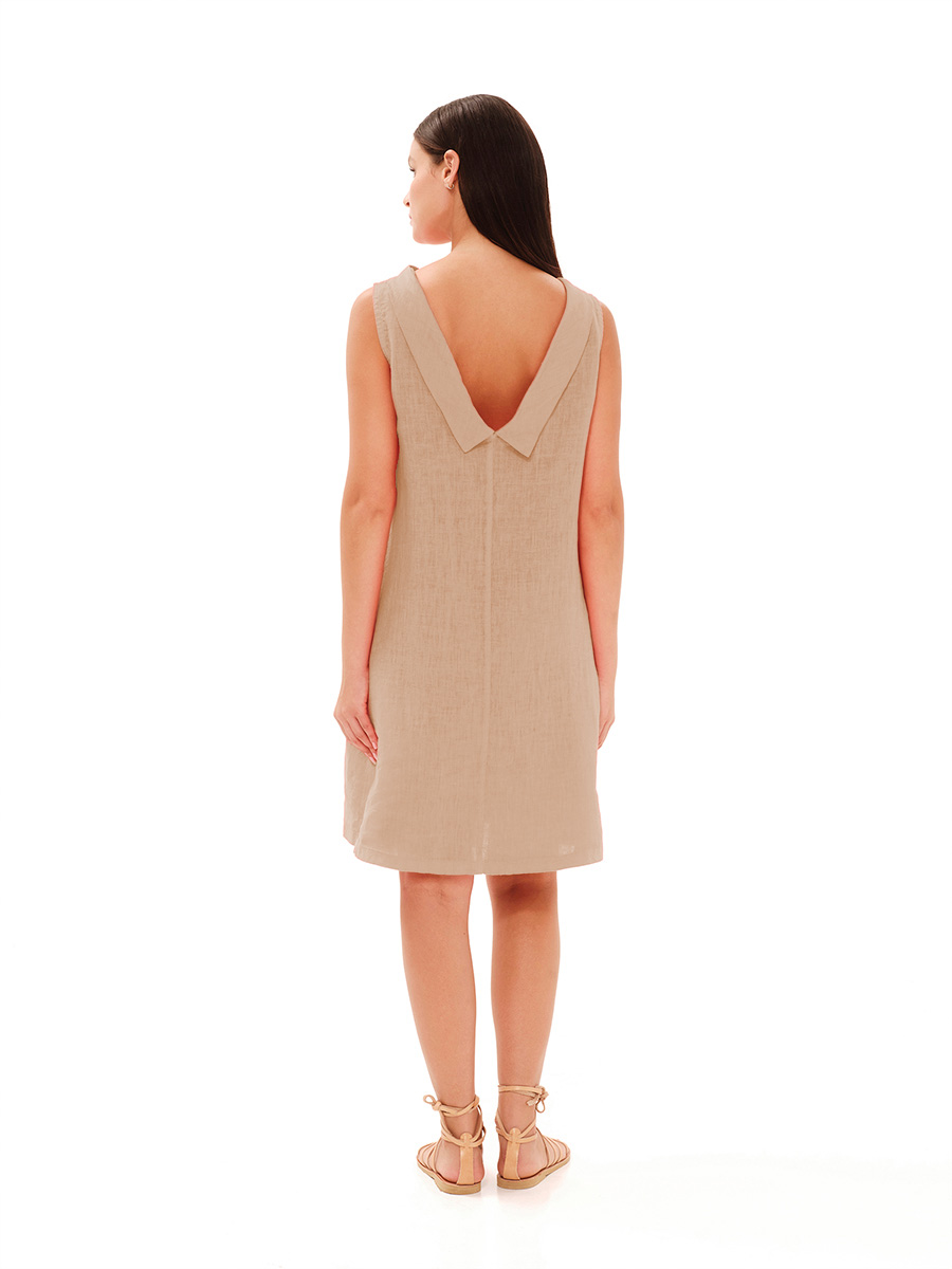 Midi Linen Cami Dress with Back Tie