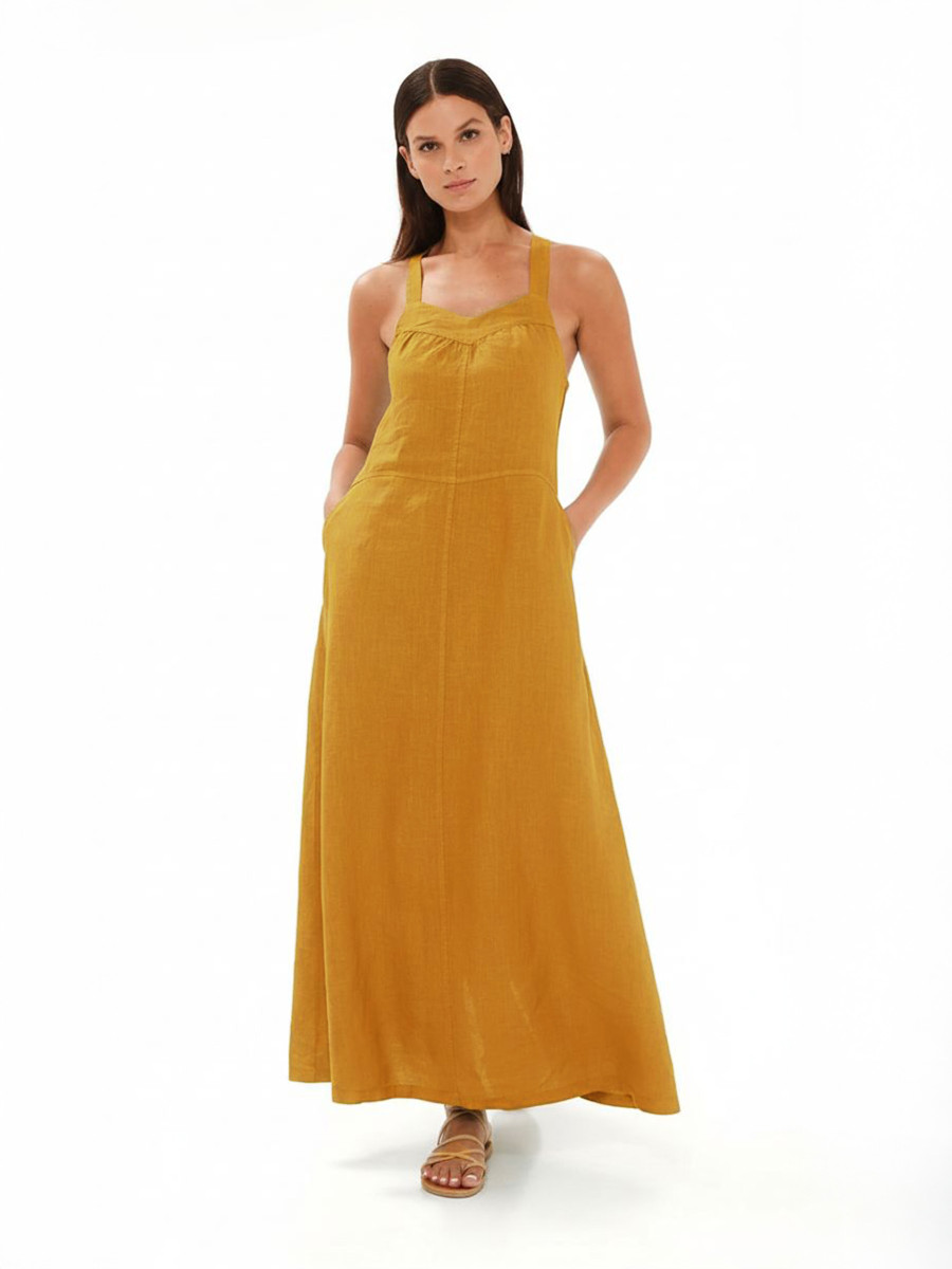 Tank Maxi Backless Linen Dress