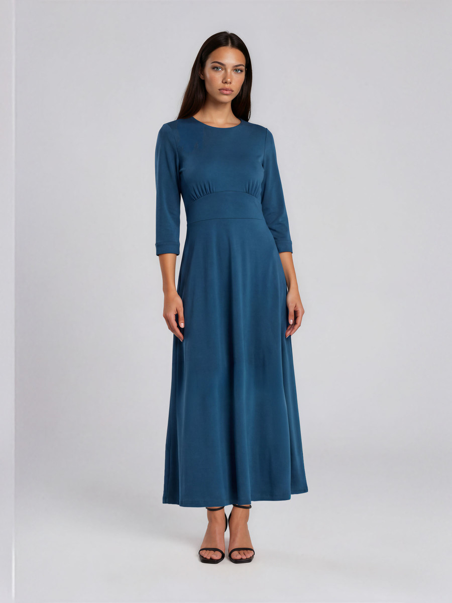 Midi Dress with ruching at the bust and decorative waist panel
