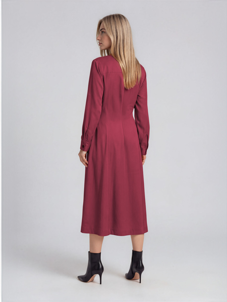 Womens Long Sleeve Shirt Dress with Belt