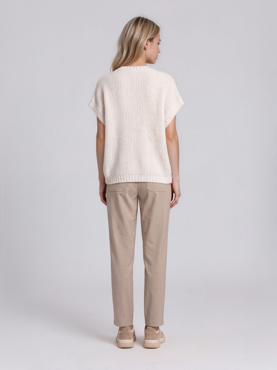 Knitted Cable Knit Short Sleeve Sweater Vest