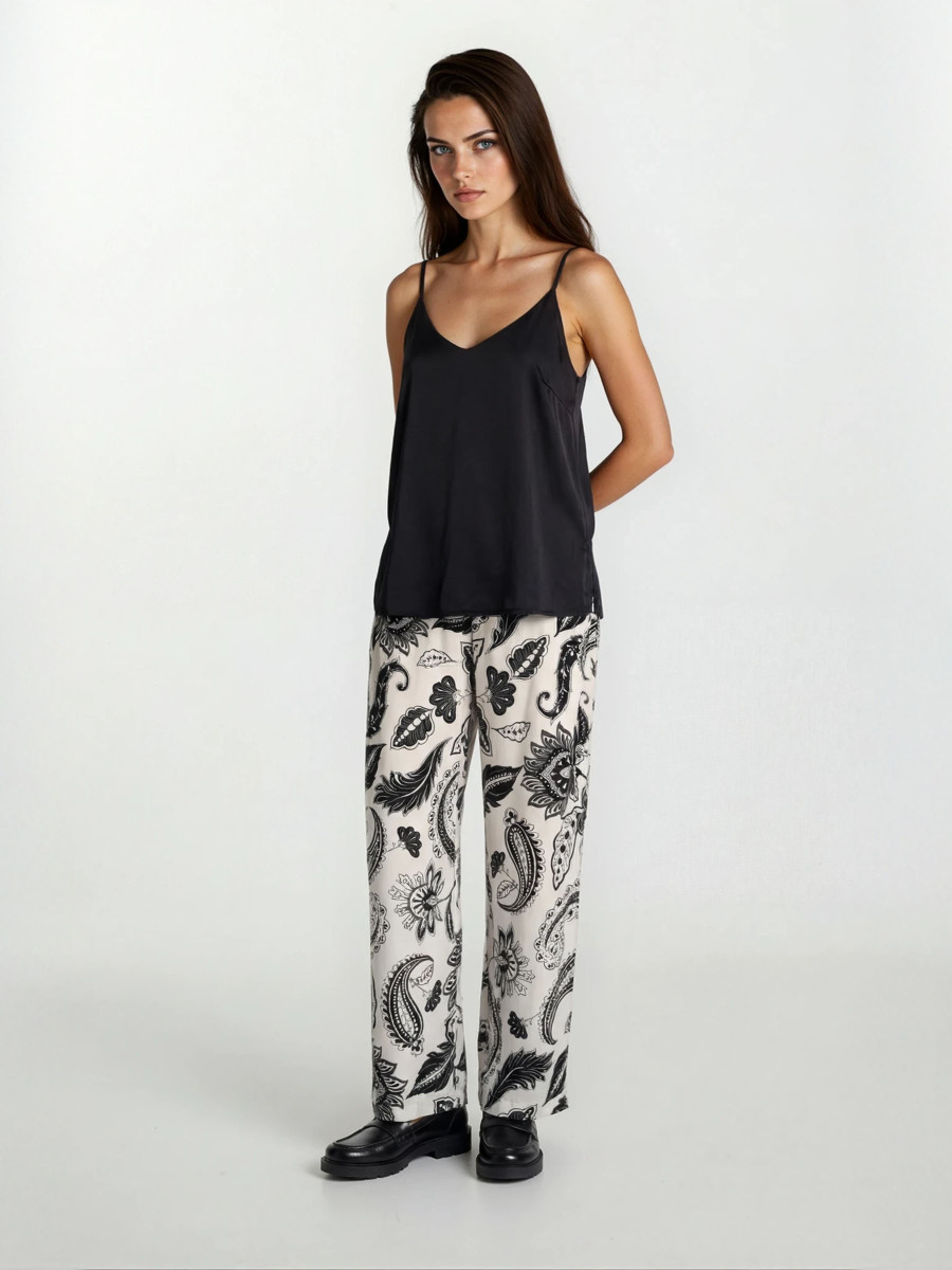 Printed Viscose Palazzo Pants with Elastic Waist