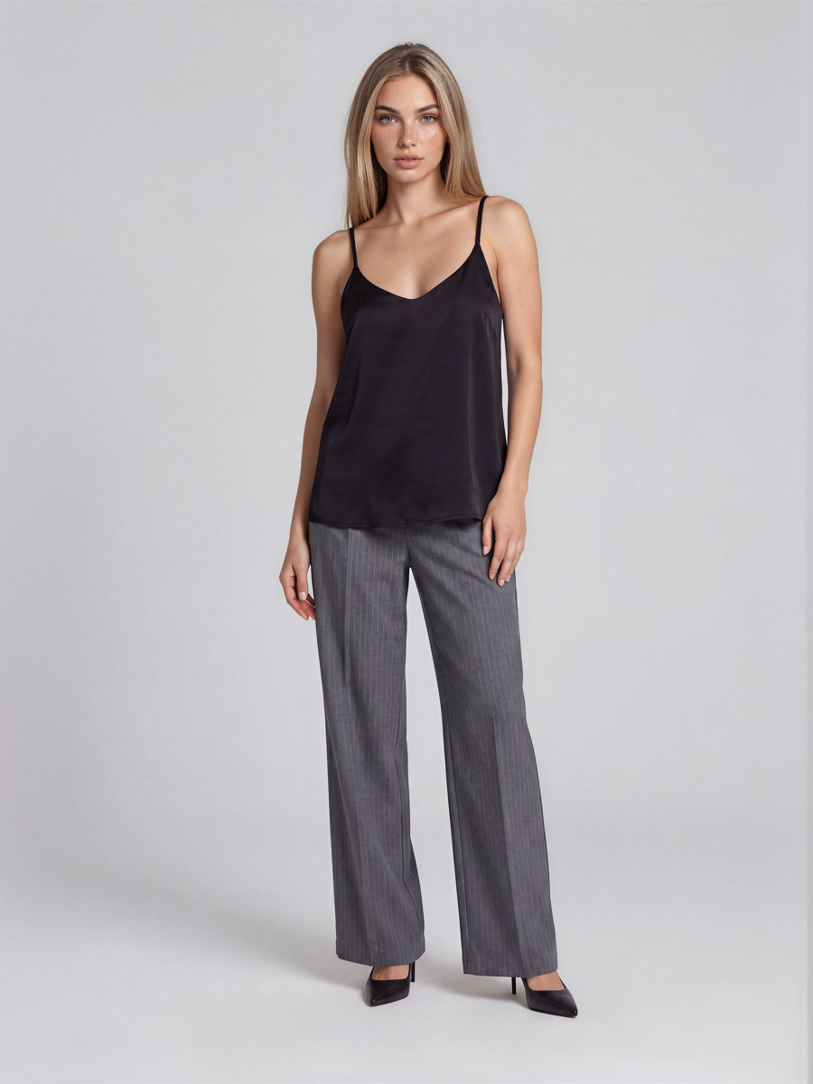 Striped Wide-leg pants with an elasticated back waistband and a tailored flat front