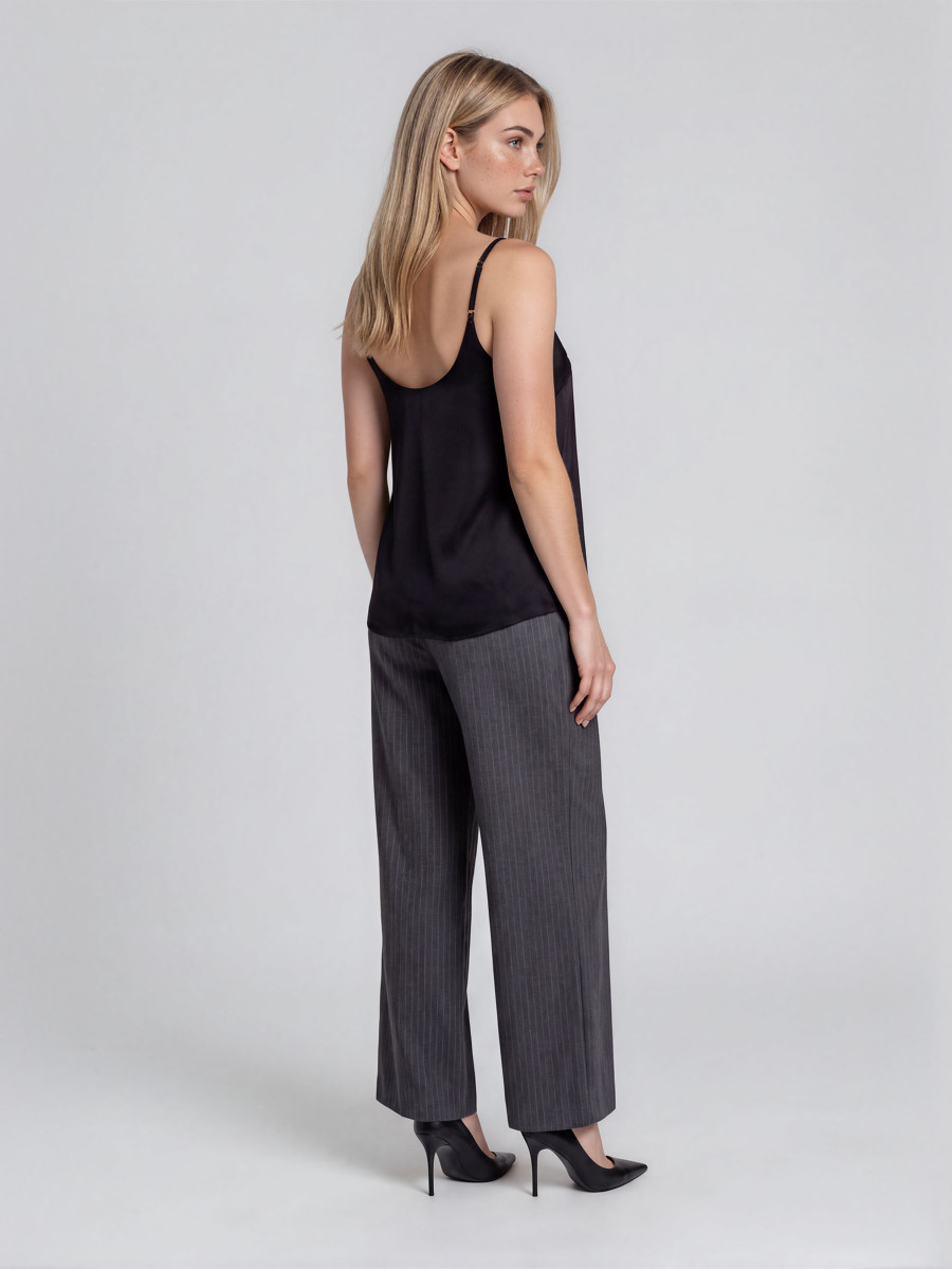Striped Wide-leg pants with an elasticated back waistband and a tailored flat front