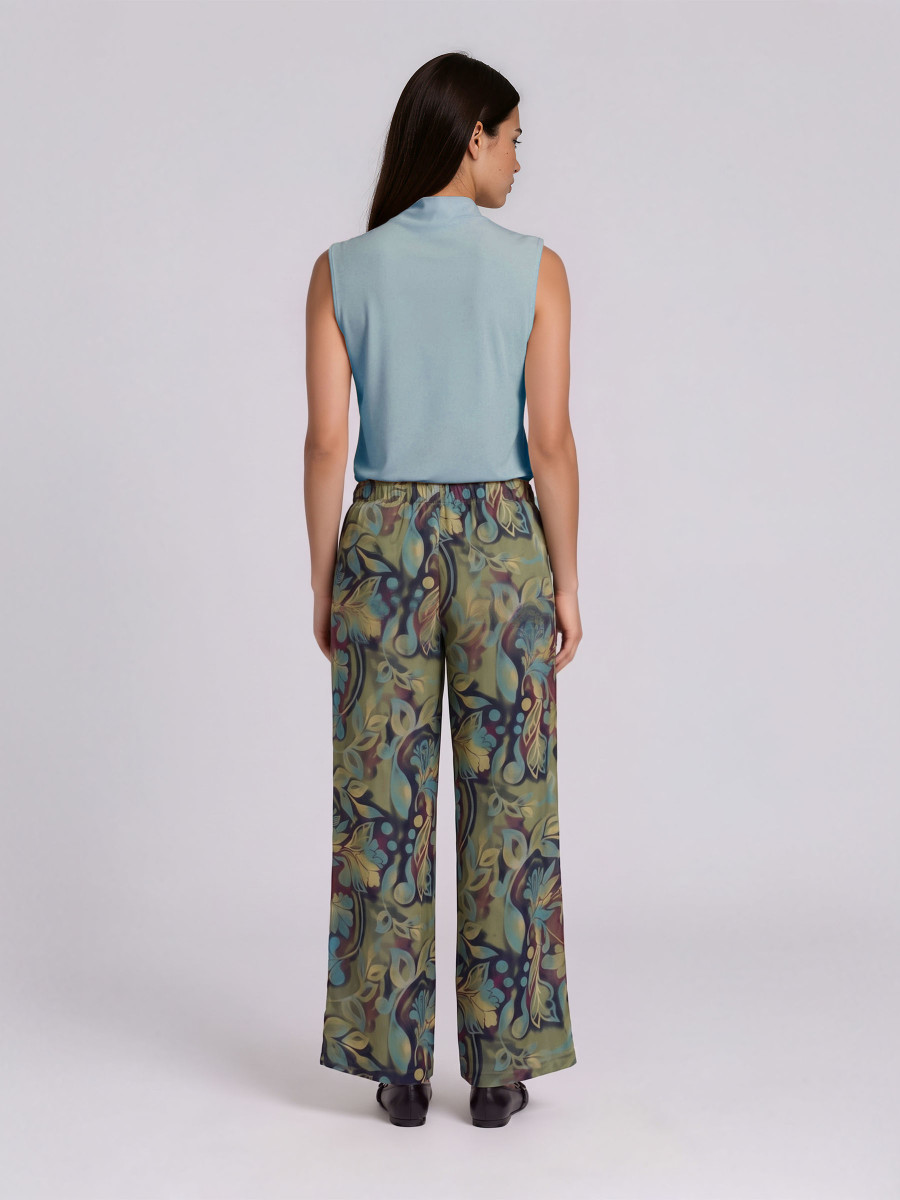 Satin Viscose Printed Pants