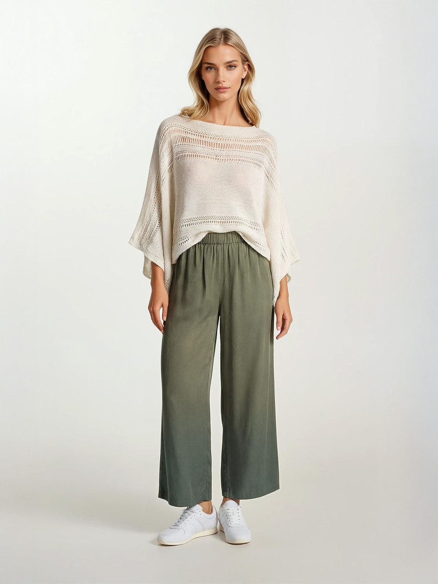 Knitted Cropped Poncho