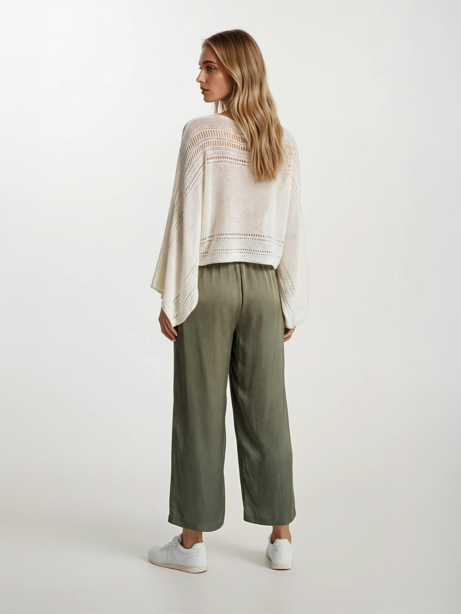 Knitted Cropped Poncho
