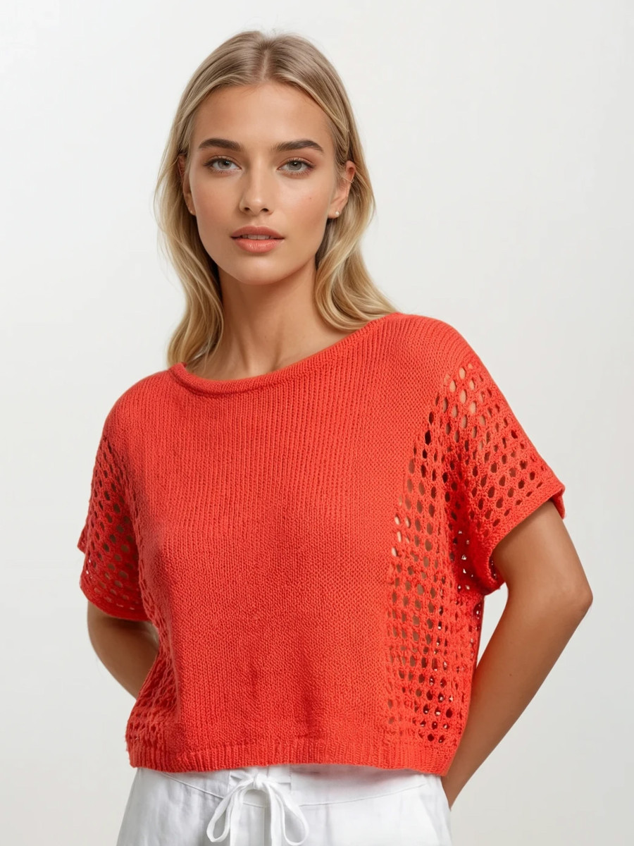 Knitted Blouse with Side Details