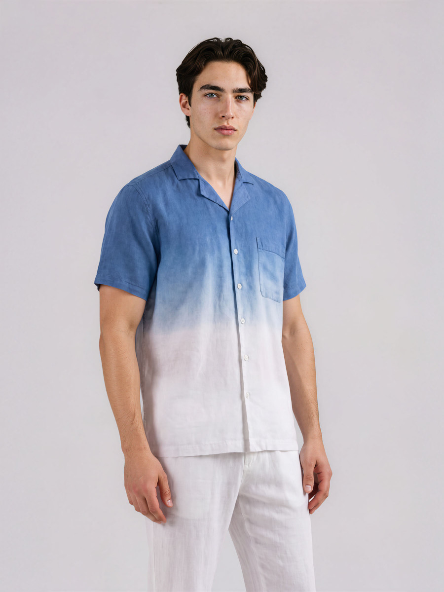Linen Byron Shirt in Ombre Shades