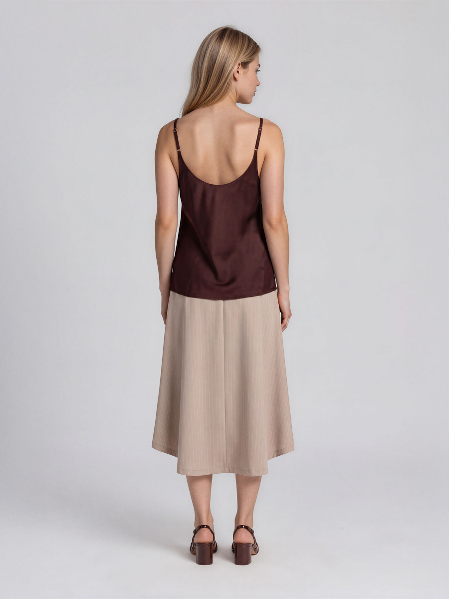 Striped wrap Skirt with asymmetric detailing